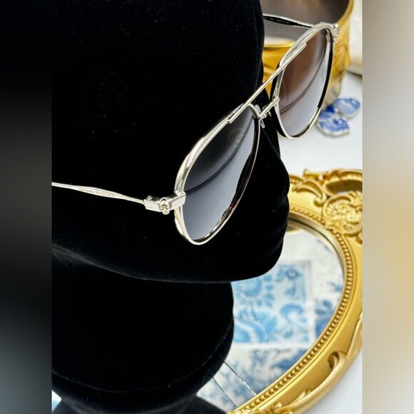 🆕 ALEXANDER MCQUEEN 🧿 NWOT AM0373S 001 Ruthenium Grey Aviator Sunglasses - Picture 12 of 16